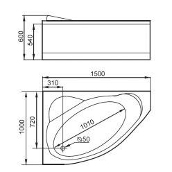 Гидромассажная ванна Gemy G9009 B 150x100x60