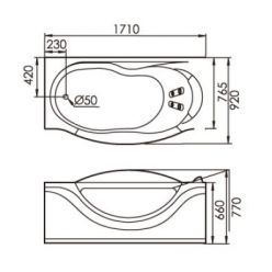 Гидромассажная ванна Gemy G9072 K L/R (левая/правая) 170x92x77 (гидромассаж, аэромассаж, электр.пульт, хромотерапия)