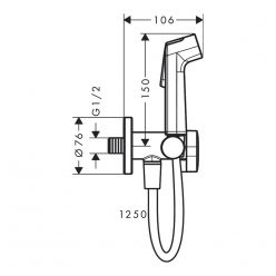 Hansgrohe Гигиенический душ S 1 jet EcoSmart+ с запорным вентилем хром 29230000