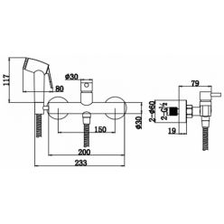 Смеситель с гигиеническим душем Bravat D9140CP-RUS хром