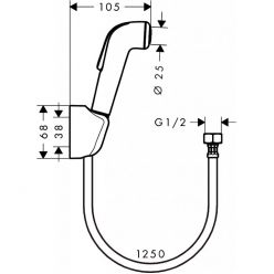 Гигиенический душ Hansgrohe Croma со шлангом 125 см и держателем 32127000