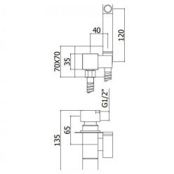 Гигиенический душ PAFFONI TWEET SQUARE ZDUP112NO псевдобиде