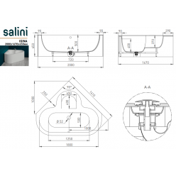 Ванна отдельностоящая Salini IGINA 200x167 (S-Sense, глянец)