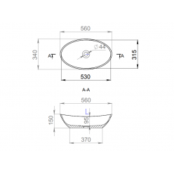 Раковина накладная Salini CALLISTA 56x34 (S-Sense, глянец)