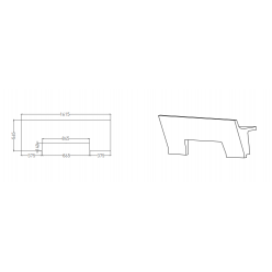 Ванна каменная UMY NOA LIGHT 162x77 U-Solid, с переливом, цвет черный матовый