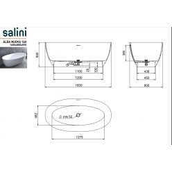 Ванна отдельностоящая Salini ALDA 160x80 (S-Sense, глянец)