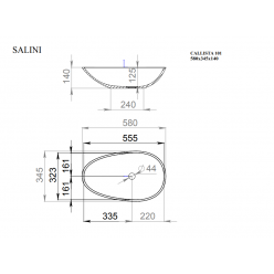 Раковина накладная Salini CALLISTA 58x34,5 (S-Stone, матовый)