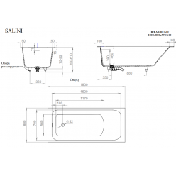 Ванна Salini ORLANDO_KIT 180x80 (S-Sense, глянец)