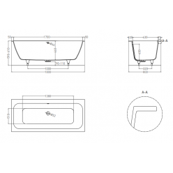 103222M Ванна Salini ORLANDA AXIS 180x80 (S-Stone, матовый)