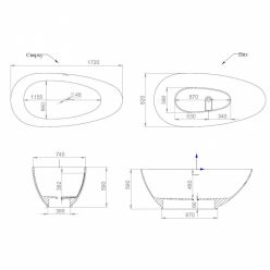 Ванна отдельностоящая Salini Paola 172x83 (S-Sense, глянец)