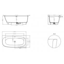 102524M Ванна пристенная угловая Salini SOFIA CORNER R 170x85 (S-stone. матовый)