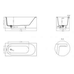 Ванна Salini ORNELLA KIT 170х80 (S-Sense, матовый) 102414M 