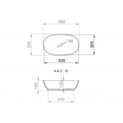 Раковина накладная Salini CALLISTA 56,5x33,5 (S-Stone, матовый)