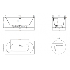 Ванна Salini ORNELLA AXIS KIT 190х90 (S-Sense, матовый) 103512M 