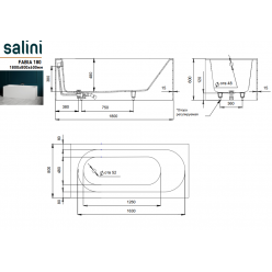 Ванна отдельностоящая Salini FABIA 180x80 (S-Sense, глянец)