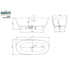 Ванна отдельностоящая Salini SOFIA 164x75 (S-Stone, матовый)