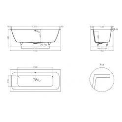 103211G Ванна Salini ORLANDA AXIS 190x80 (S-Sense, глянцевый)