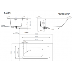 Ванна Salini ORLANDO VASTA_KIT 190x100 (S-Sense, матовый)