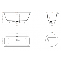 103312M Ванна Salini ORLANDA AXIS KIT 180x80 (S-Sense, матовый)