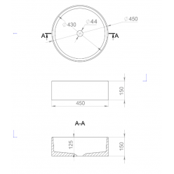 Раковина накладная Salini ARMONIA 202 45x45 (S-Stone, матовый)