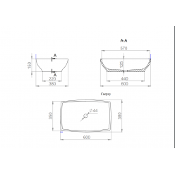 Раковина накладная Salini GLORIA 60x38 (S-Stone, матовый)