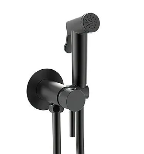 Смеситель с гигиеническим душем Bravat D9151BW-ENG черный купить в ...