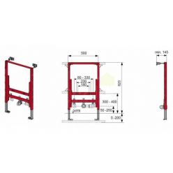 Инсталляция для биде Tece 9330005 монтажная высота 820 мм