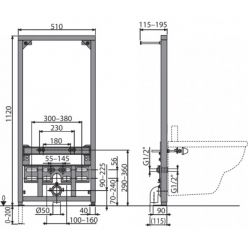 Инсталляция для биде AlcaPlast A105/1120