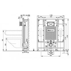 Инсталляция для унитазов AlcaPlast Sadromodul AM101/1300H  для людей с ограниченной физической активностью.