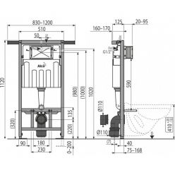 Инсталляция для унитазов AlcaPlast Jadromodul AM102/1120-BL-01