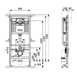 Инсталляция TECEprofil 9300379 для универсального подключения унитазов-биде