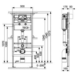 Инсталляция TECEprofil 9300066 для подвесного унитаза Keramag Espital, высота 1 340 мм