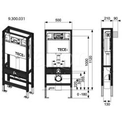 Инсталляция для унитазов TECEconstruct 9500393 (старый арт. 9300093) для монтажа без опоры на стену