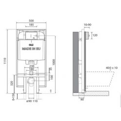 Инсталляция для унитаза OLI74 Plus S90 883134 механическая тонкая