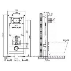 Инсталляция OLI 80 + клавиша смыва Slim черная матовая, 600151+659055