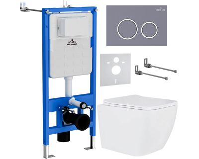 Комплект инсталляции с унитазом 6 в 1 StounFix Slim 966075