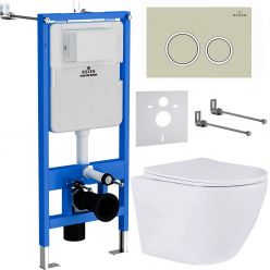 Комплект инсталляции с унитазом 6 в 1 StounFix Slim 966181