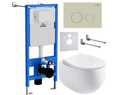 Комплект инсталляции с унитазом 6 в 1 StounFix Slim 966284