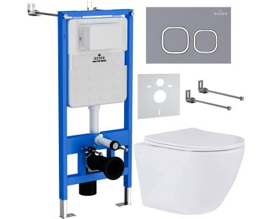 Комплект инсталляции с унитазом 6 в 1 StounFix Slim 966332