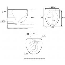 Комплект инсталляции с унитазом 6 в 1 StounFix Slim 966436