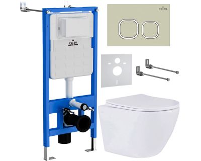 Комплект инсталляции с унитазом 6 в 1 StounFix Slim 966461