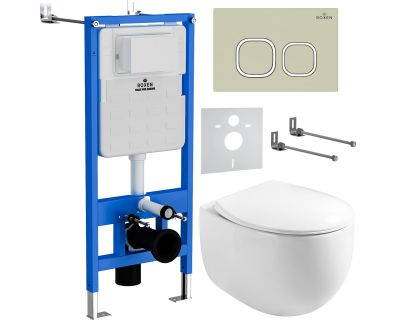 Комплект инсталляции с унитазом 6 в 1 StounFix Slim 966619