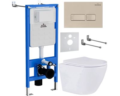 Комплект инсталляции с унитазом 6 в 1 StounFix Slim 966626