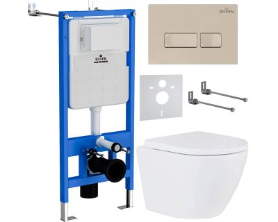 Комплект инсталляции с унитазом 6 в 1 StounFix Slim 966628