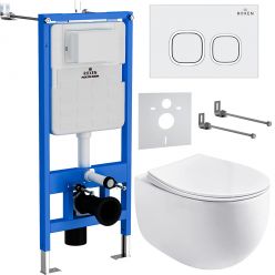 Комплект инсталляции для унитаза 6 в 1 Roxen StounFix Slim 964077 белый/хром