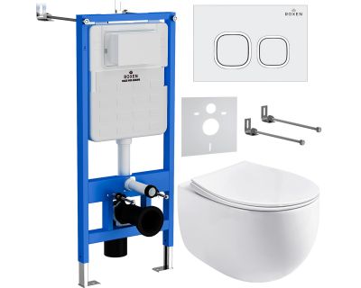 Комплект инсталляции для унитаза 6 в 1 Roxen StounFix Slim 964077 белый/хром