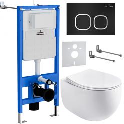 Комплект инсталляции для унитаза 6 в 1 Roxen StounFix Slim 964079 черный матовый/хром