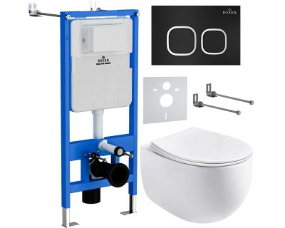 Комплект инсталляции для унитаза 6 в 1 Roxen StounFix Slim 964079 черный матовый/хром