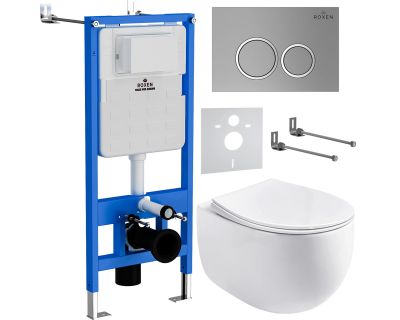 Комплект инсталляции для унитаза 6 в 1 Roxen StounFix Slim 964076 хром матовый
