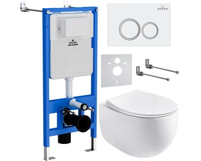 Комплект инсталляции для унитаза 6 в 1 Roxen StounFix Slim 964008 белый